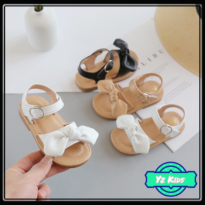 Xăng đan Da Đơn Giản Trang Trí Nơ Phong Cách Retro Anh Quốc Cho Bé Gái