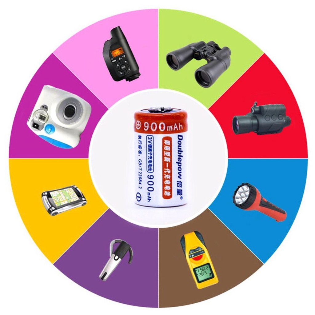 Bộ Pin Sạc Lithium CR2 Doublepow 200mAh 3V cao cấp