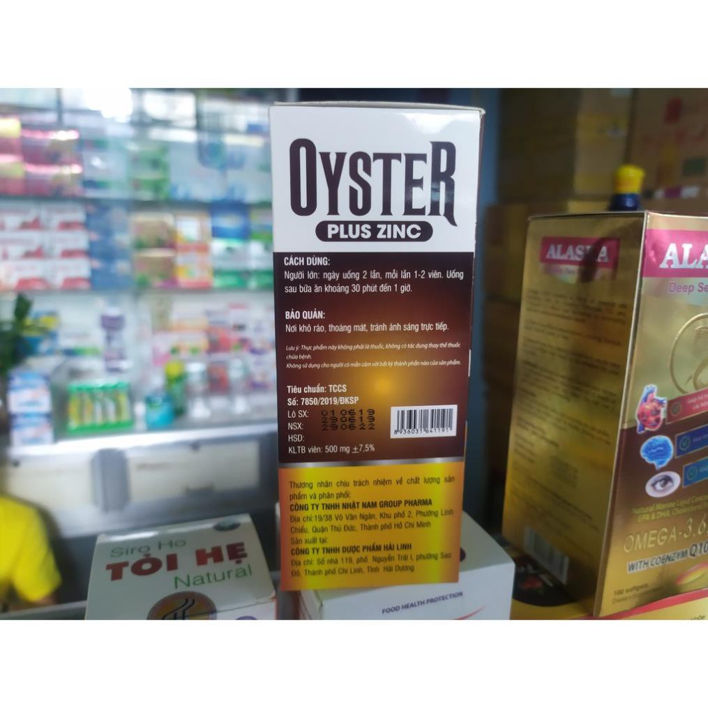 Oyster Plus Zinc bổ thận tráng dương, sinh tinh, tăng cường sinh lý nam giới, giảm đau lưng mỏi gối, chứa sâm nhung