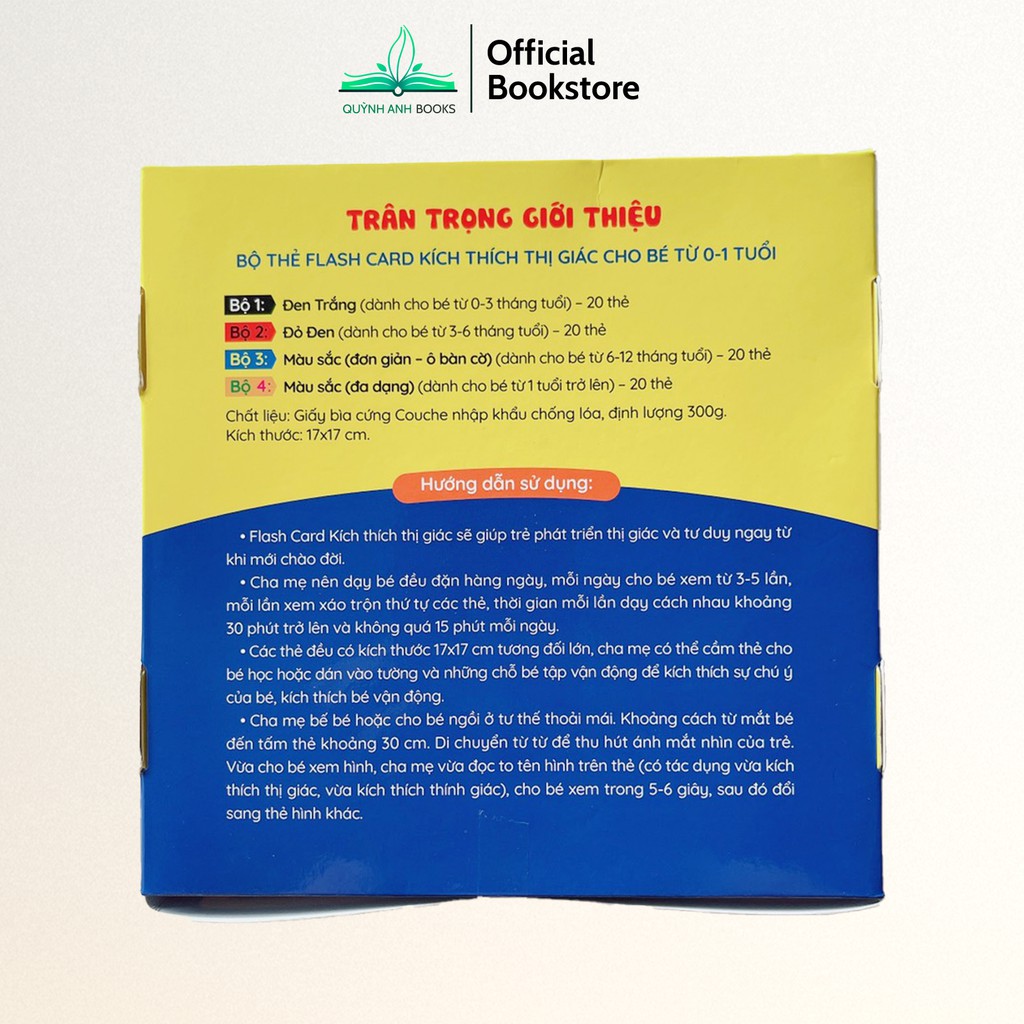 Thẻ flashcard kích thích thị giác cho bé 0-1 tuổi theo phương pháp giáo dục sớm - NPH Việt Hà