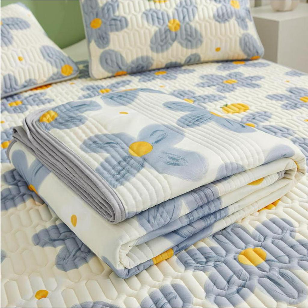 Chiếu điều hòa bo chun cao su non - chiếu cao su non - đủ size 1m5 1m8 - Mềm Mại Thoáng Khí Thân Thiện Với Làn Da Làm Mát Nệm Topper Pad 2 Áo Gối Chần Gòn Cho Mùa Hè - Nitrogen071