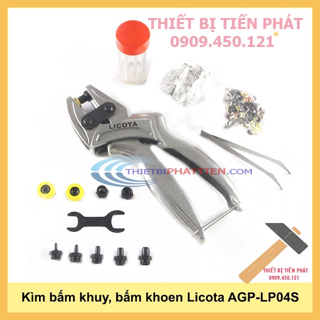 Kềm Bấm Nịch, Kìm Bấm Lỗ Dây Nịt, Thắt Lưng, Túi Xách Cao Cấp LICOTA  AGP-LP04S Tặng Kèm Khoen Full Đầu Bấm (chính hãng)