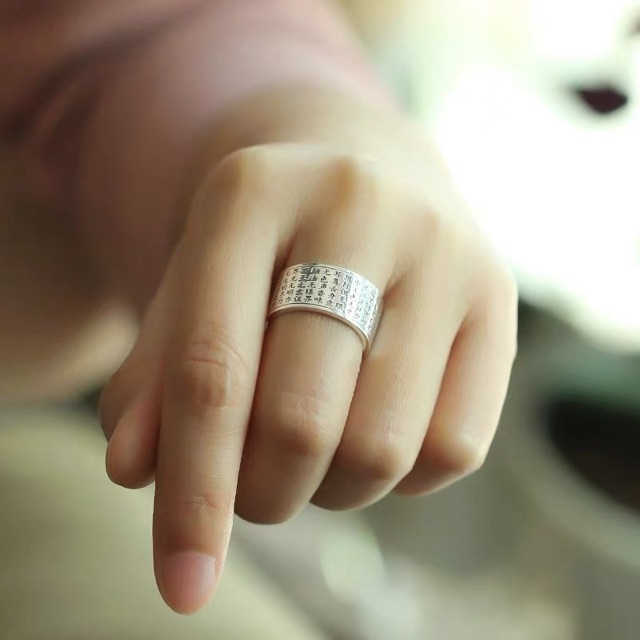 Nhẫn Bạc Khắc Bát Nhã Tâm Kinh phật giáo