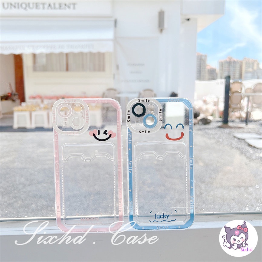 Ốp Lưng OPPO A17 A57 A77s A55 A16 A15 A15s A5s A3s A76 A95 A96 A74 A54 A55 A53 A33 A32 A9 A7 A5 A95 A92 A77 A52 A12 A17K Reno 8T 8Z 7Z 6Z 5Z F11 F9 sixhd Ốp Điện Thoại Mềm Chống Sốc Có Ngăn Đựng Thẻ In Hình Mặt Cười Cho