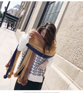 Khăn choàng cổ mùa đông cục bông