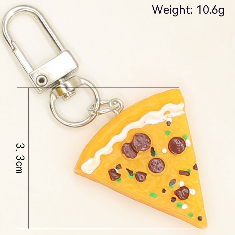 Móc Khóa Hình Bánh Pizza Zongzi Và Hạt Đậu Thiết Kế Sáng Tạo