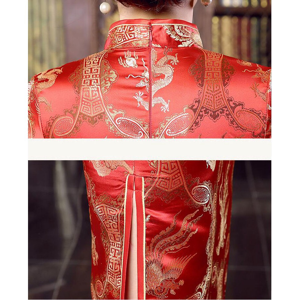 Long Cheongsam Slim Vintage Women Phoenix Dress Tang Suit Plus Size Dresses | BigBuy360 - bigbuy360.vn