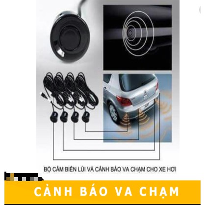 Cảm biến lùi 4 mắt cảnh báo va chạm ô tô 5 màu phụ kiện nội thất ô tô Poogroup
