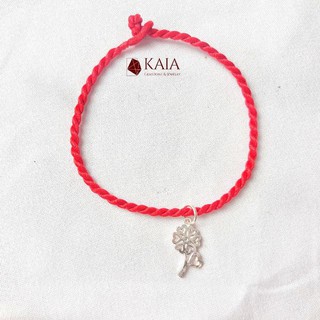 Vòng tay charm bạc cỏ 4 lá may mắn - Tặng dây chỉ đỏ - KAIA