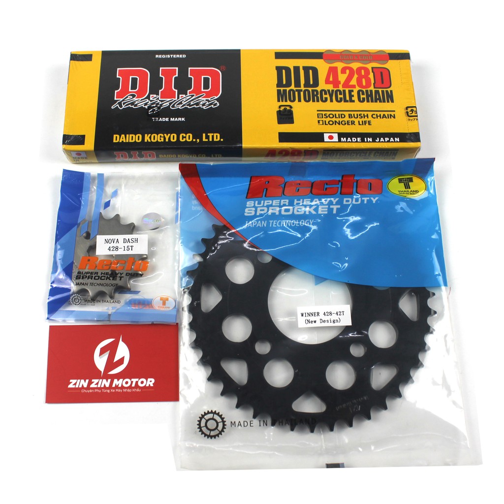 Bộ Nhông Sên Dĩa Recto Cho Sonic 150R, Winner GTR - Zin Zin Motor