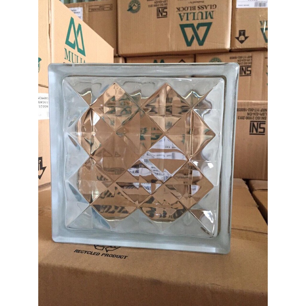 Gạch kính lấy sáng indo kích thước 19x19x8cm ốp sáng trắng, hàng sẵn kho, giá rẻ, gạch lấy sáng phòn