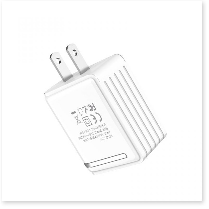 Củ sạc nhanh Hoco C39 2 cổng USB 2,4A có đồng hồ đo dòng điện tương thích nhiều thiết bị  - SmartShop