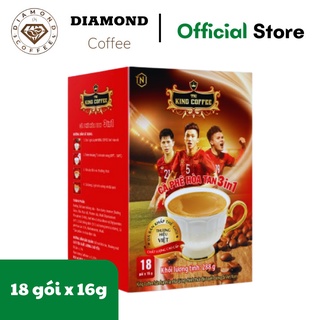 Cà phê hòa tan KING COFFEE 3IN1 - Hộp 18 gói x 16g (Bao bì bóng đá)