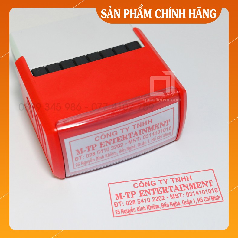 Con dấu vuông công ty mã số thuế làm con dấu theo yêu cầu kích thước 22x58mm