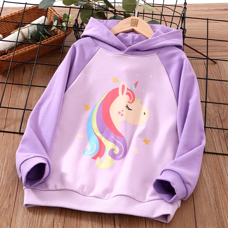 Áo nỉ hoodie có mũ hãng Mamdadkids cho bé gái họa tiết ngựa Pony