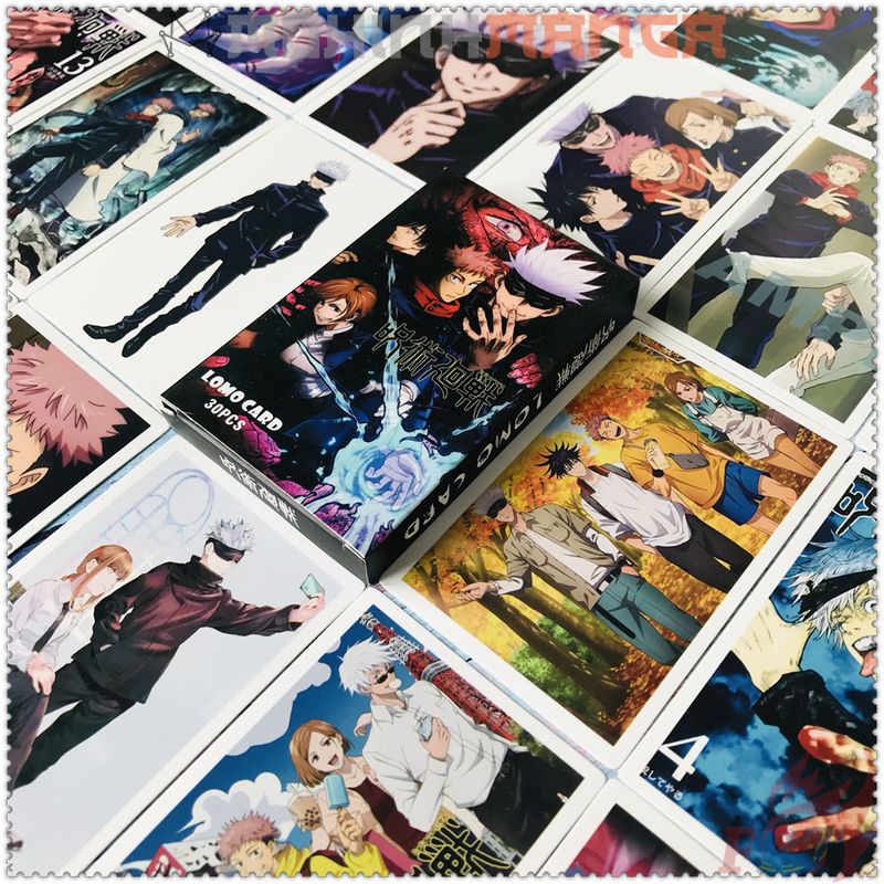 Lomo card hộp 30 thẻ truyện Jujutsu Kaisen Chú thuật hồi chiến Inumaki Yuji Itadori Sukuna Satoru Gojo Megumi