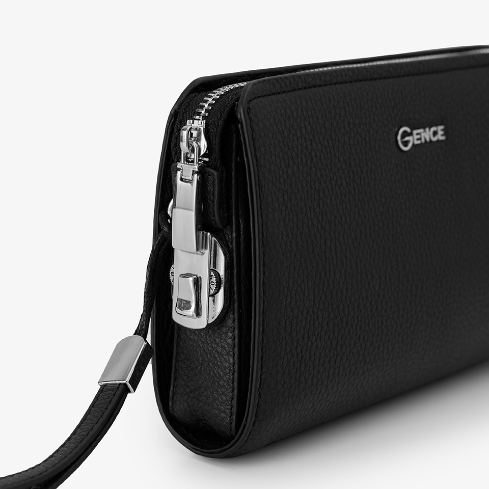 Ví Cầm Tay Nam Khóa Số Gence RB07 Da bò Mill Cao Cấp Clutch dáng nhỏ,đeo tay,kẹp nách vừa các loại điện thoại