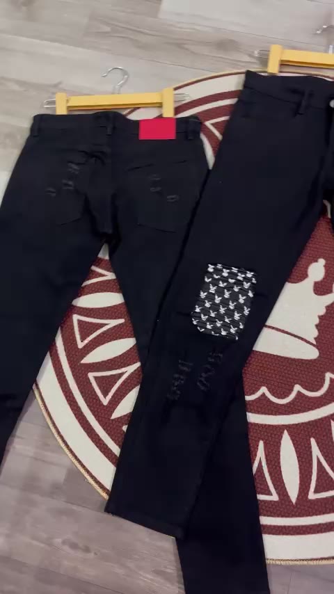 Quần jeans nam  mẫu rách vá in hình thỏ chất demin cao cấp co dãn nhẹ NHUNHI FASHION J04 | BigBuy360 - bigbuy360.vn