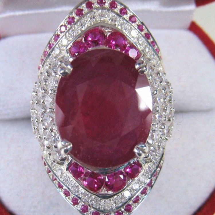 Nhẫn Đính Đá Ruby Thời Trang Tinh Tế Cho Nữ