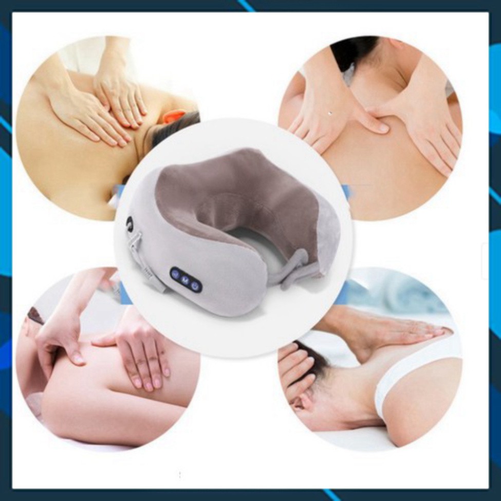 Gối Massage, Gối Massager Cổ chữ U Thông Minh Cao Cấp Máy Massage  VaiGáy Trị Liệu Gối Massager Cổ Bông.alinh