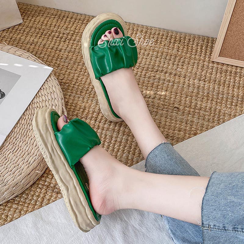 Dép Nữ Đế Dày Quai Ngang Thời Trang