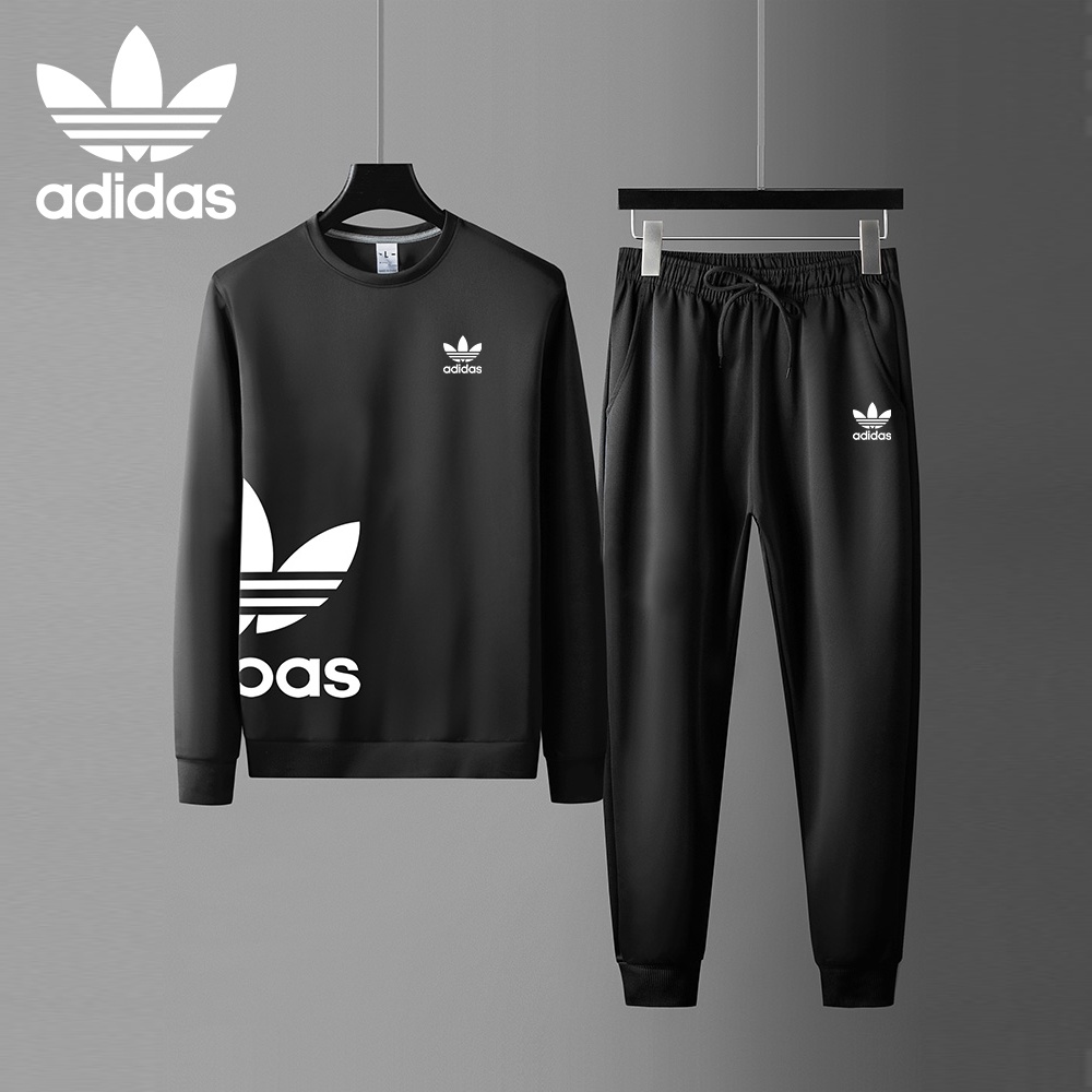 Adidas Bộ Đồ Thể Thao 2 Món Áo Thun + Quần Dài Co Giãn Thời Trang Thấm Hút Mồ Hôi Cho Nam