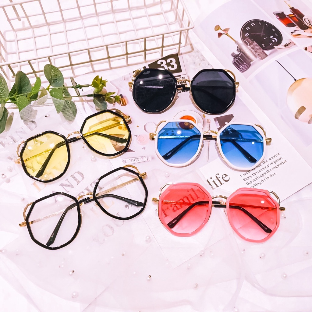 Mắt Kính Thời Trang Form Đa Giác 586 Retro Phong Cách Hàn Quốc - Hazo