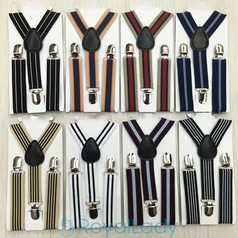 Đai Quần Yếm Hình Chữ Y Họa Tiết Kẻ Sọc Phong Cách Retro Thời Trang Cho Bé Trai Và Bé Gái