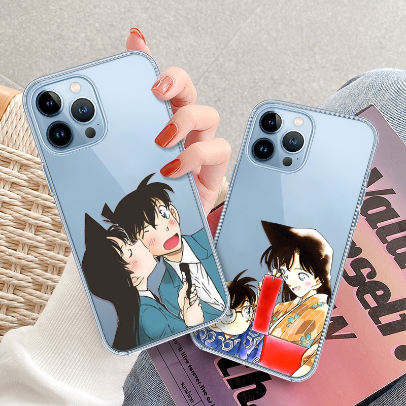 Ốp điện thoại dẻo trong suốt họa tiết hoạt hình thám tử Conan chống trầy cho iPhone 11 Pro Max 12 13 14 7 8