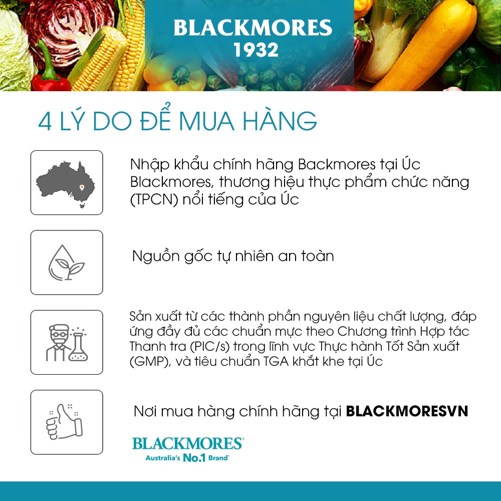 Tinh dầu hoa anh thảo Blackmores 190 viên đẹp da, chống lão hóa, cải thiện nội tiết tố nữ