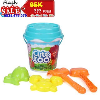Xô xanh kèm dụng cụ chơi cát TOYCITY