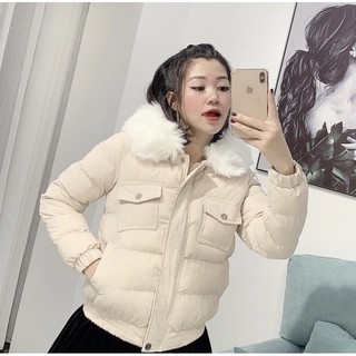 [Mã FATPBAU2 giảm 40K đơn 150K] Áo phao mũ lông túi ngực