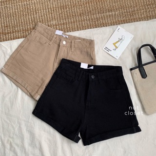 Quần short nữ trơn chất jean dày dặn