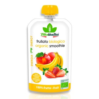 Smoothie táo, chuối, dâu tây hữu cơ Bioitalia