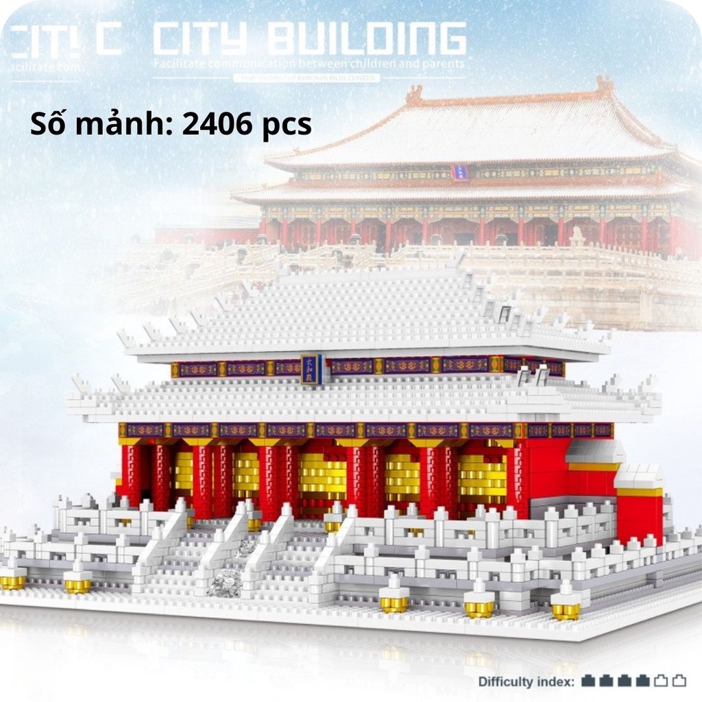 [Có sẵn] [Cực lớn 5500 chi tiết] Đồ chơi xếp hình Lego kỳ quan thế giới EASYKIDS Có sách hướng dẫn ghép City Building