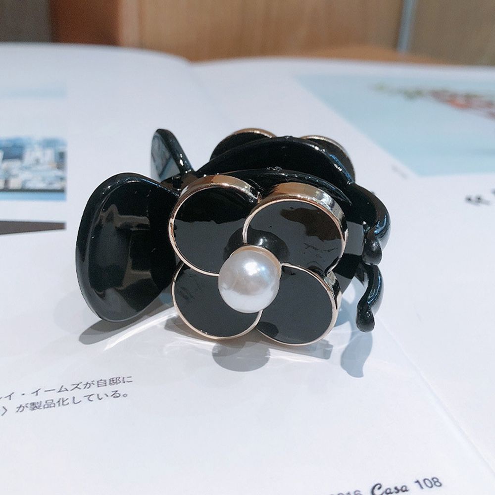 Kẹp tóc hoa trà bằng nhựa resin màu trơn cổ điển dễ thương cho nữ