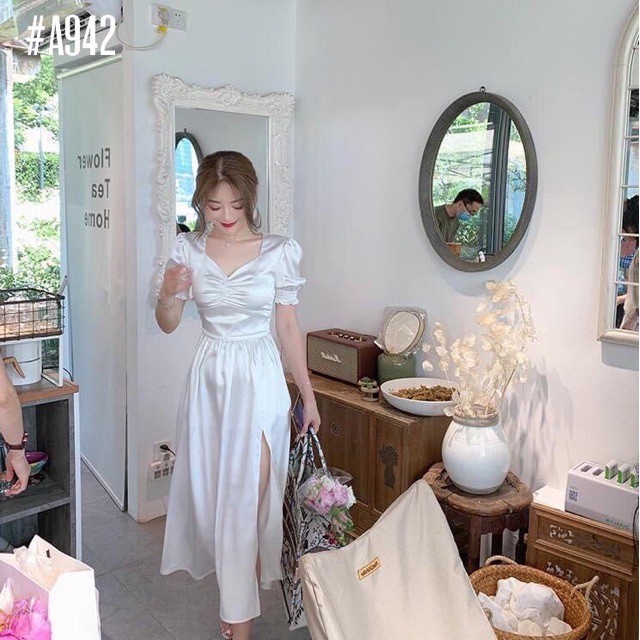 Đầm Dự Tiệc Đầm Thiết Kế Sang Trọng Chất Lụa Satin Hanaki HNK0942 | BigBuy360 - bigbuy360.vn