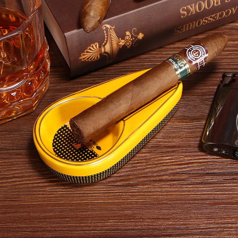 Gạt Tàn Cohiba GA94 Được Làm Bằng Sứ Cao Cấp Họa Tiết Màu Trơn In Logo