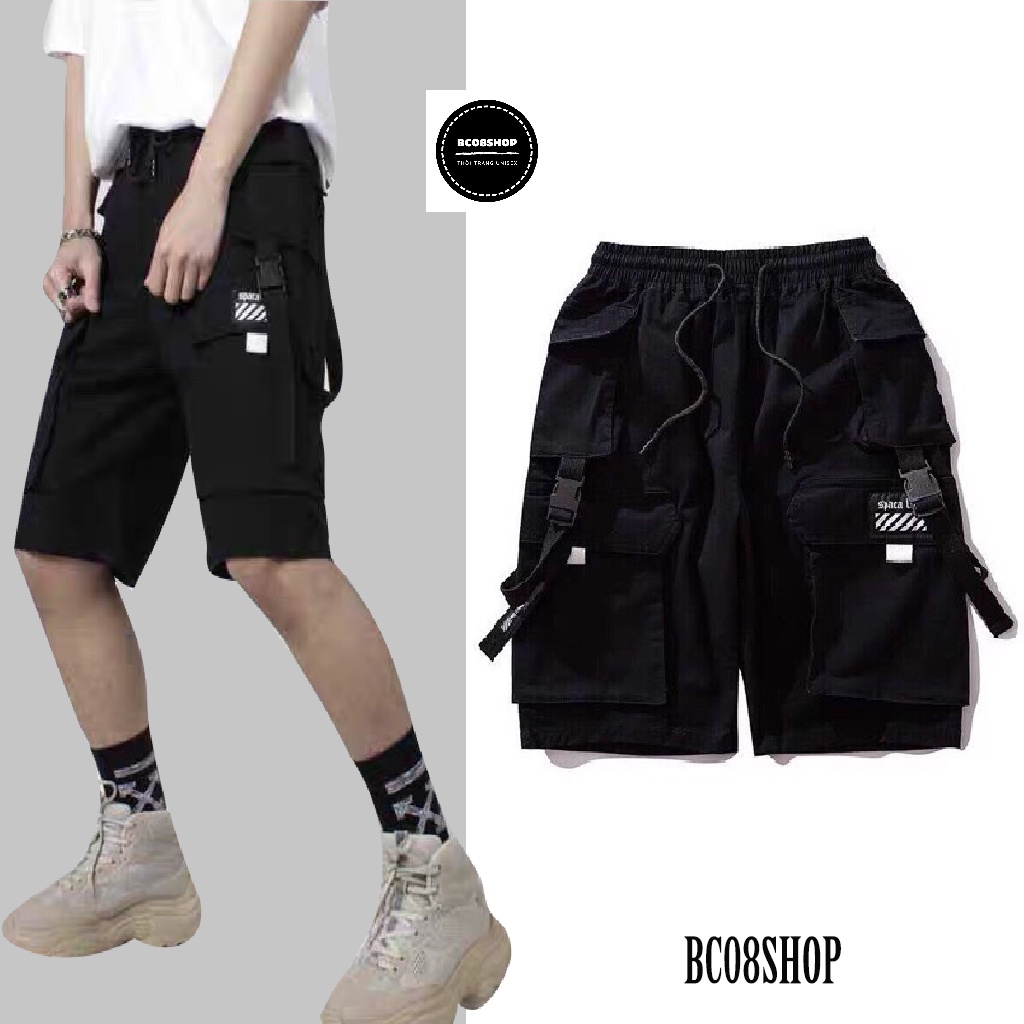 Quần short Túi Hộp Pant phản quang phối dây Unisex BC049