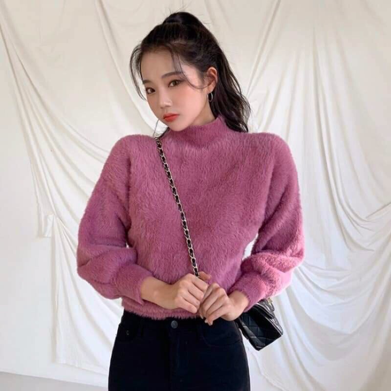 Áo len nữ lông thỏ siêu mịn | BigBuy360 - bigbuy360.vn