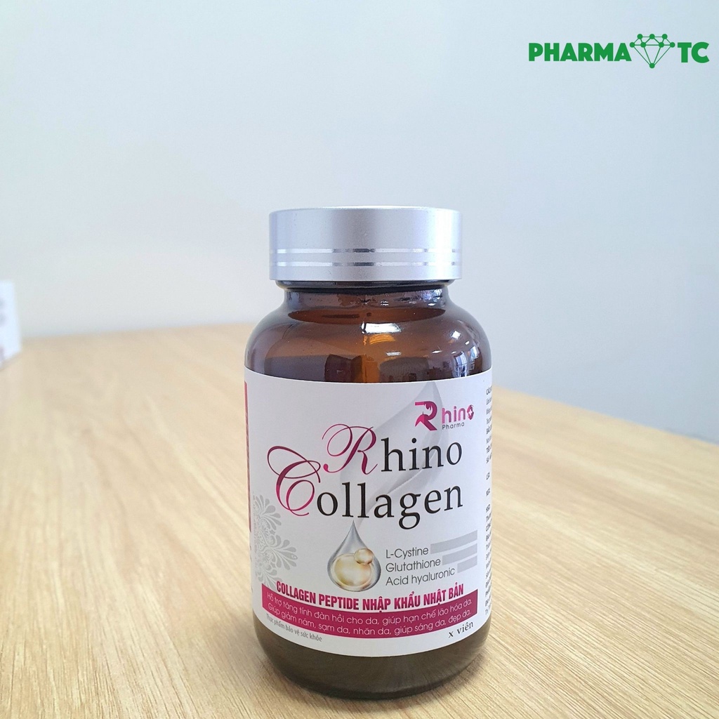 Viên uống Collagen Rhino, sáng da, đẹp da với Collagen peptide và Glutathione - Hộp 30 viên - PharmaOTC