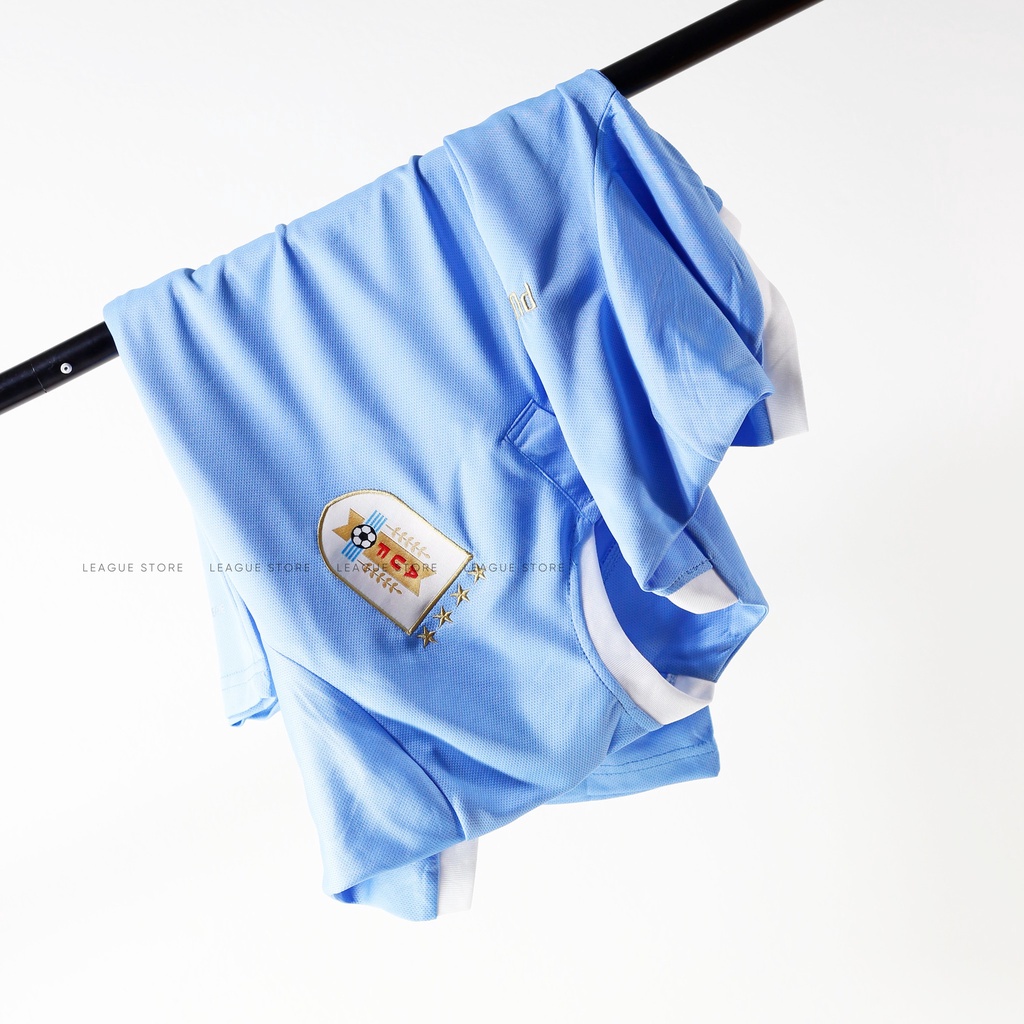 Bộ quần áo đá bóng Uruguay Leaguestore - áo đá bóng bộ quần áo thể thao nam uruguay sân nhà màu xanh nhạt 22/23