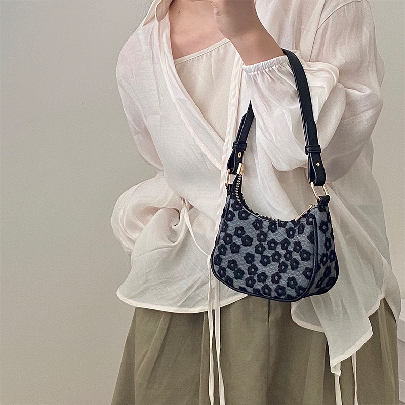 Túi xách cầm tay họa tiết hoa phong cách retro đường phố cho nữ IELGY