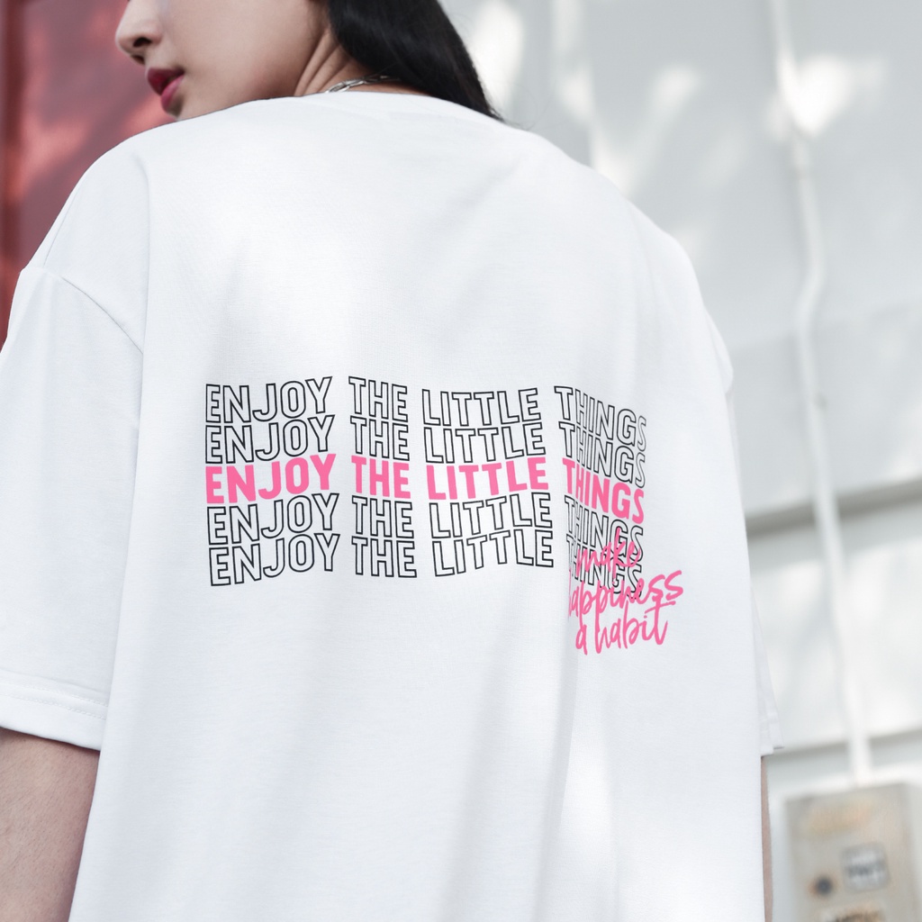Áo Thun Trắng In Chữ Felicity Họa Tiết Hình và Chữ Nhiều Màu Chất Liệu 100% Cotton Form Rộng Thoải Mái Unisex Nam Nữ