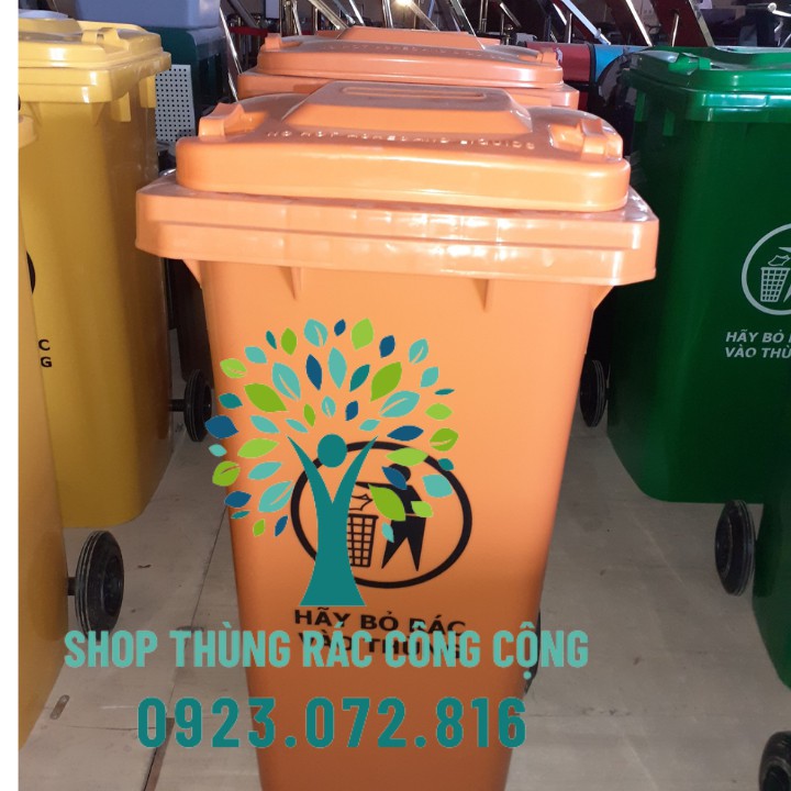 Thùng rác nhựa 240lit, thùng rác công cộng, thùng rác công nghiệp, thùng rác HDPE 240l