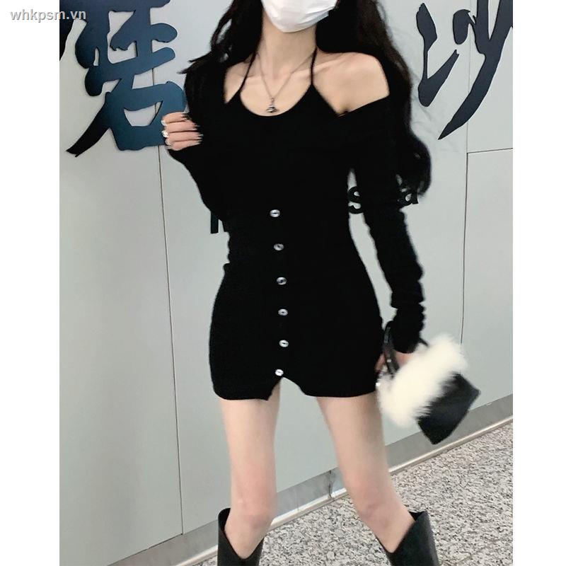 Đầm Giả Hai Mảnh Dáng Ôm Màu Đen Gợi Cảm Thời Trang Mùa Hè