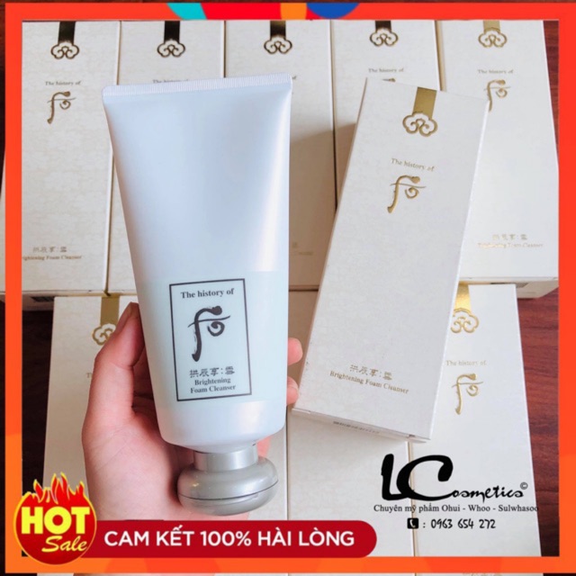 Sữa rửa mặt dưỡng trắng da Whoo Brightening Cleansing Foam💦CHUẨN AUTH 100%💦trắng da-sạch sâu-êm da tuýp fullsize 180ml