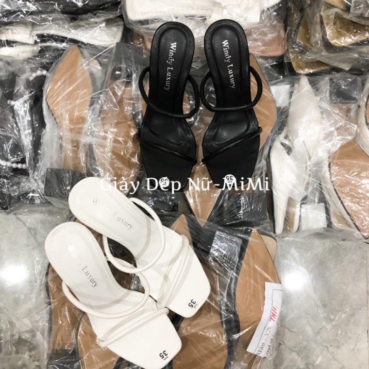 Giày sandal cao gót nữ quai mảnh đế dẹp cao 9cm, cao gót hở mũi vuông tiệc, đi dạo MiMi 🇦🇽