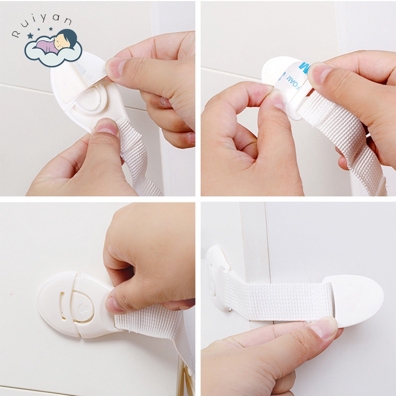 Khóa ngăn tủ bảo vệ an toàn cho bé bằng nhựa màu trơn