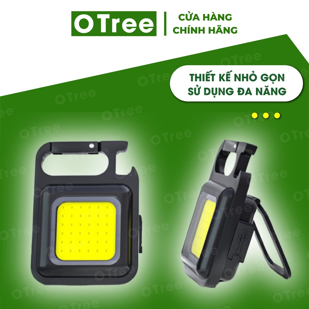 Đèn Led Mini Siêu Sáng, Đèn Cob Mini Có Móc Khóa Đa Năng Nhỏ Gọn Tiện Dụng, Chống Nước, Sạc Nhanh - Otree Store
